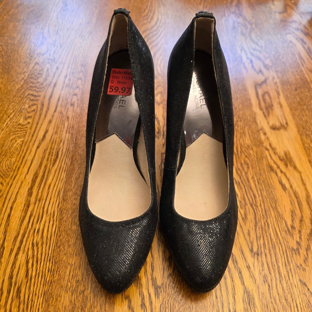 VTG Michael Kors Black Sparkle Glitter SZ 10 Stiletto Pumps Heels‎ Womens 4"